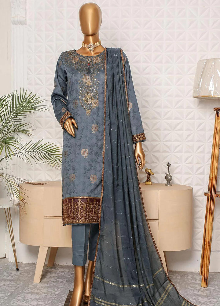 HZ Textiles Embroidered Jacquard Suits Unstitched 3 Piece HZ23DJ DJ-12 - Summer Collection