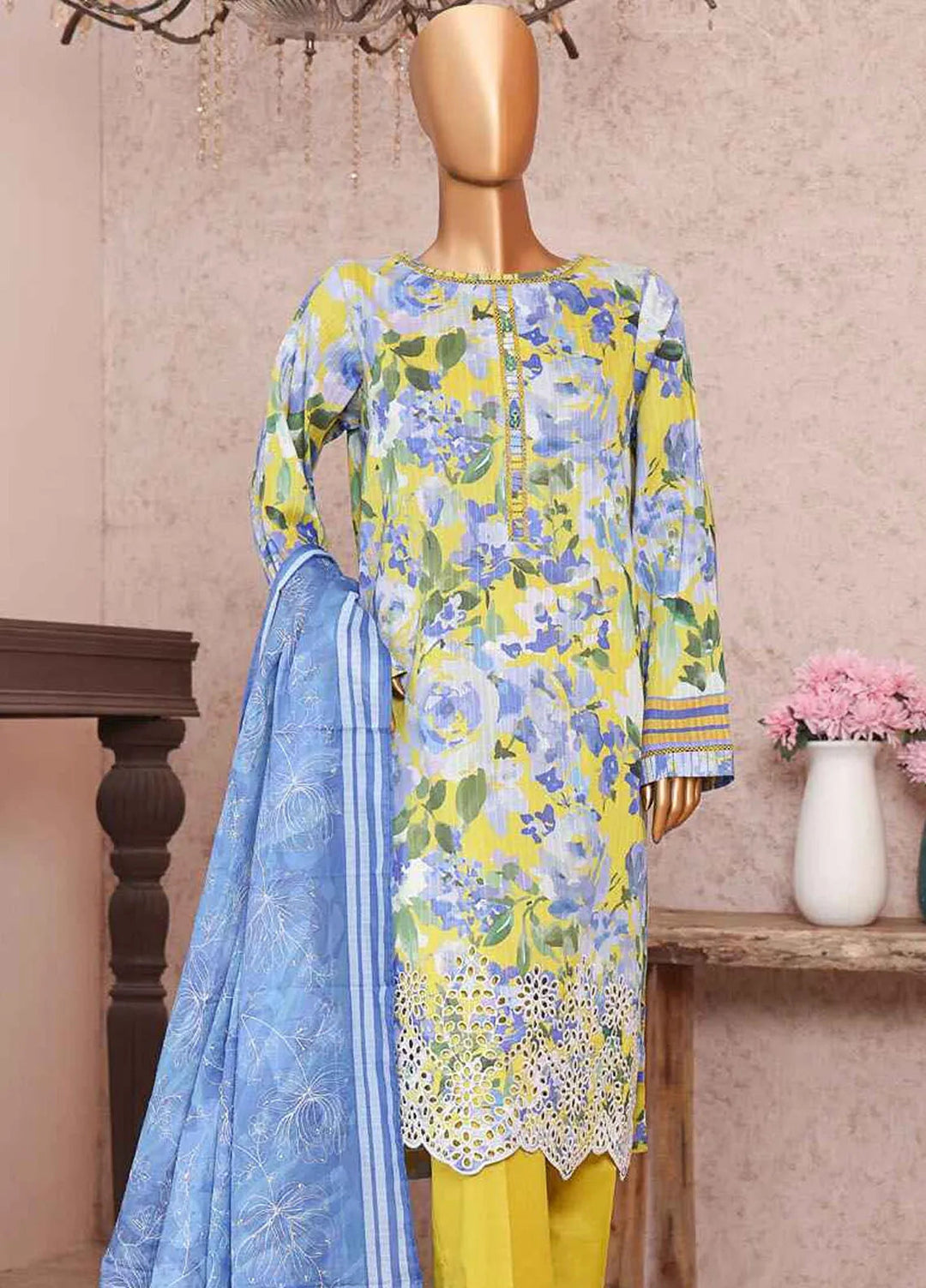 HZ Textiles Embroidered Cotton Suits Unstitched 3 Piece HZ24NP NPE-02 - Summer Collection