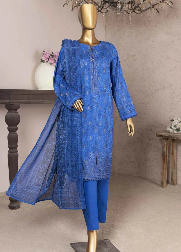 HZ Textiles Embroidered Jacquard Suits Unstitched 3 Piece HZ24KJ KJE-01 - Winter Collection