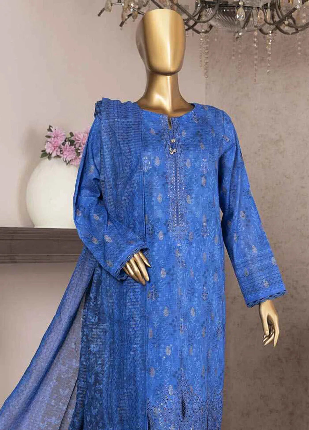 HZ Textiles Embroidered Jacquard Suits Unstitched 3 Piece HZ24KJ KJE-01 - Winter Collection