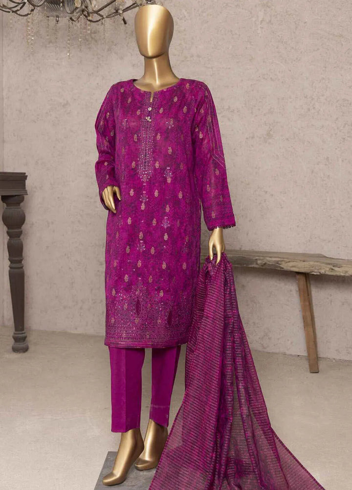 HZ Textiles Embroidered Jacquard Suits Unstitched 3 Piece HZ24KJ KJE-02 - Winter Collection