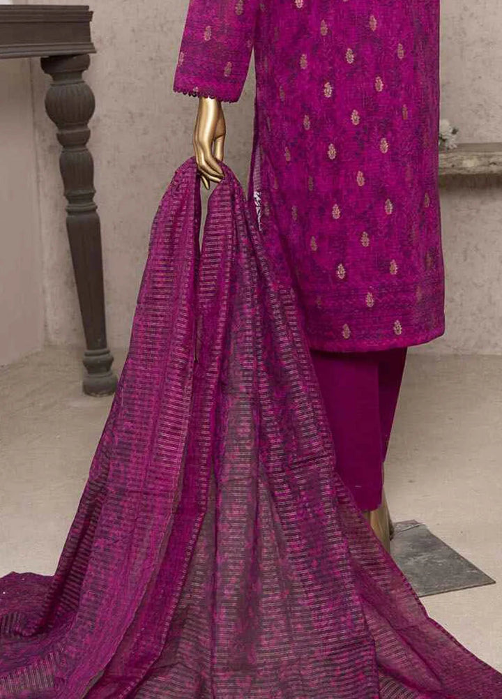 HZ Textiles Embroidered Jacquard Suits Unstitched 3 Piece HZ24KJ KJE-02 - Winter Collection