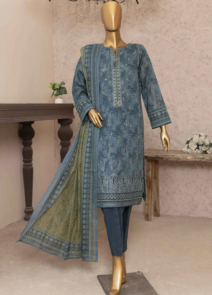 HZ Textiles Embroidered Jacquard Suits Unstitched 3 Piece HZ24KJ KJE-03 - Winter Collection