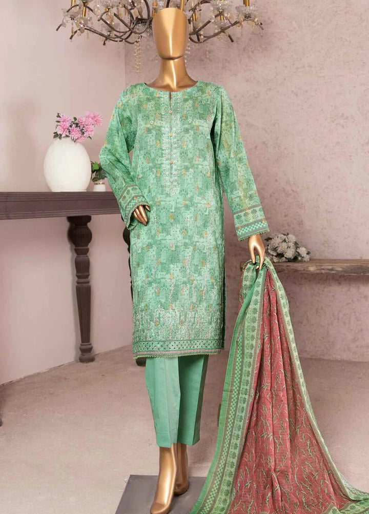 HZ Textiles Embroidered Jacquard Suits Unstitched 3 Piece HZ24KJ KJE-04 - Winter Collection