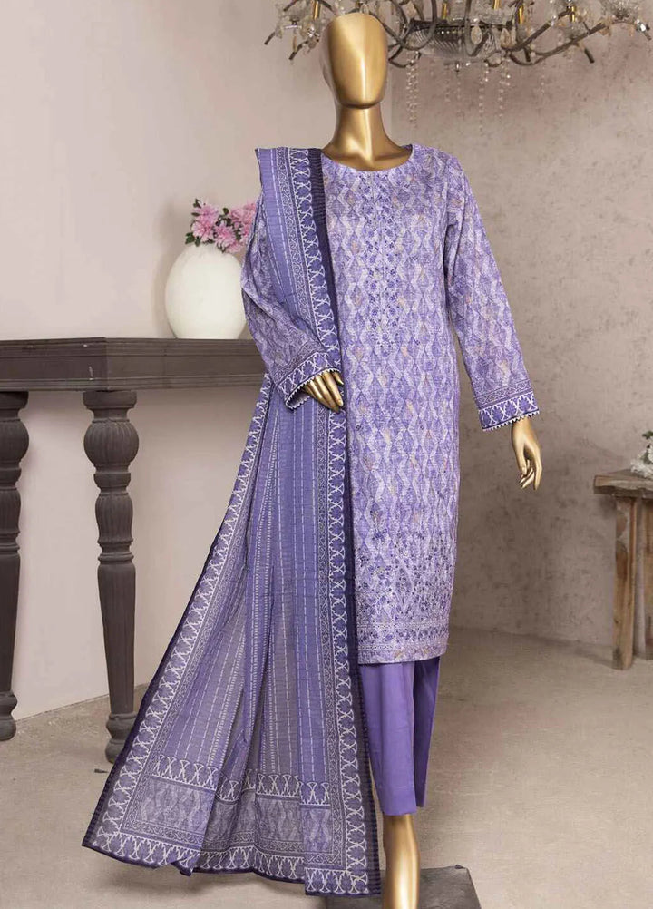 HZ Textiles Embroidered Jacquard Suits Unstitched 3 Piece HZ24KJ KJE-05 - Winter Collection