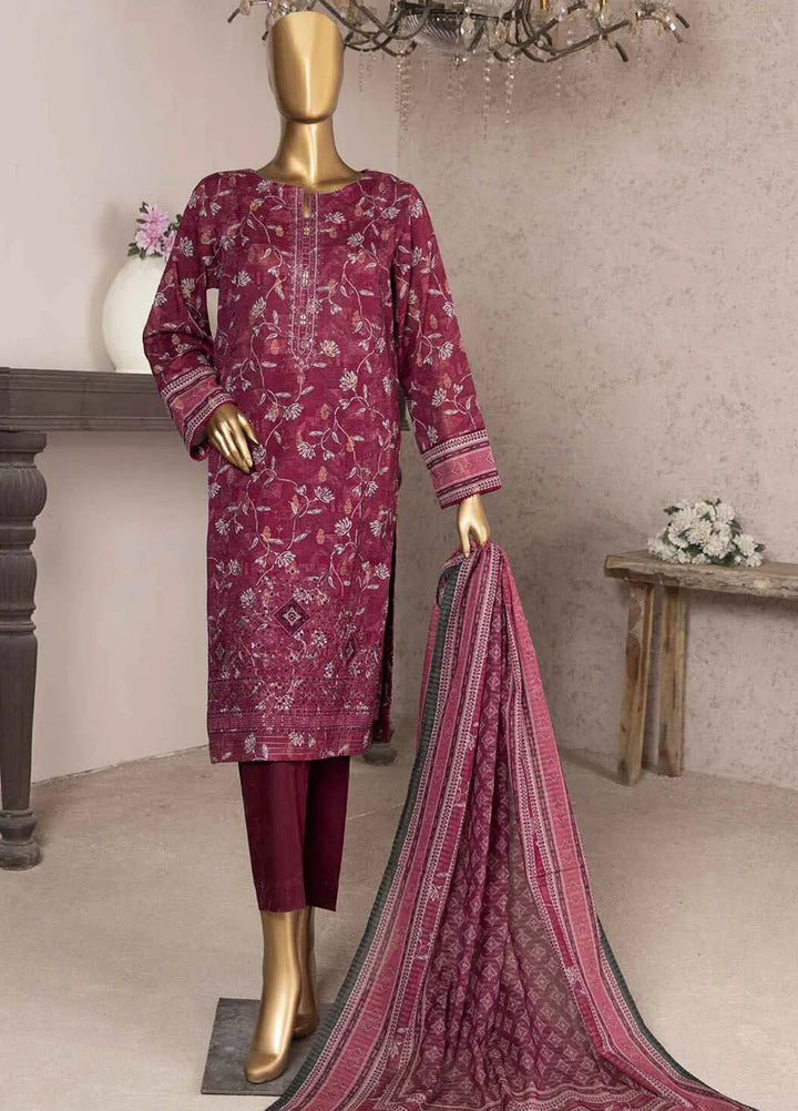 HZ Textiles Embroidered Jacquard Suits Unstitched 3 Piece HZ24KJ KJE-09 - Winter Collection