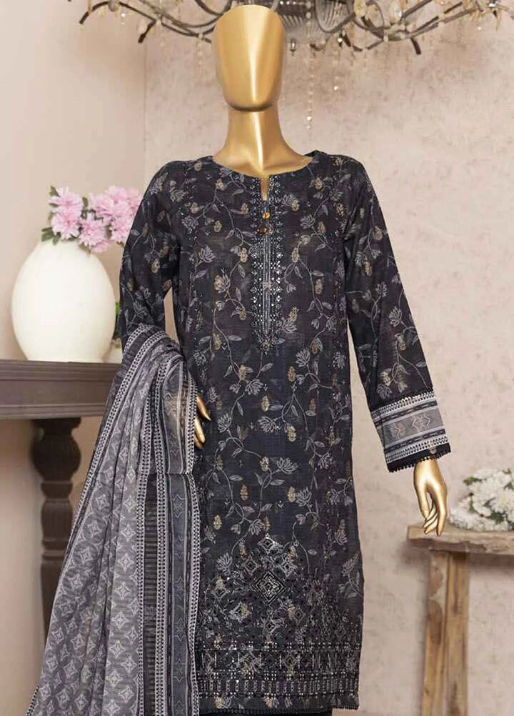 HZ Textiles Embroidered Jacquard Suits Unstitched 3 Piece HZ24KJ KJE-10 - Winter Collection