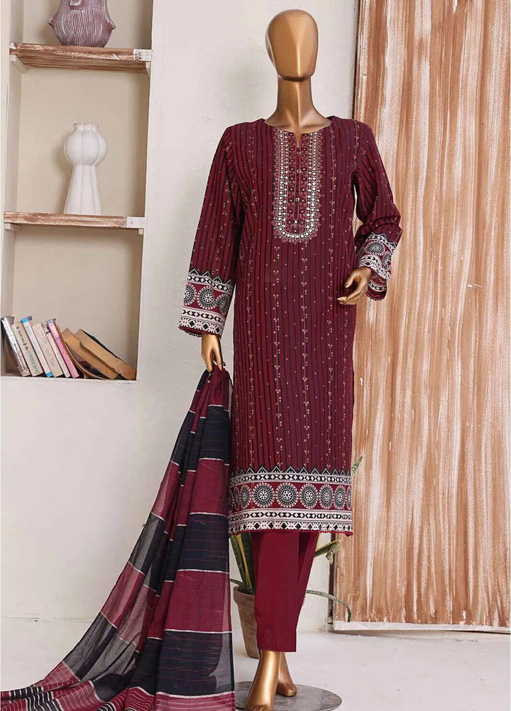 Hz Textiles Embroidered Jacquard Suits Unstitched 3 Piece HZ25TS TJE-1209 - Summer Collection