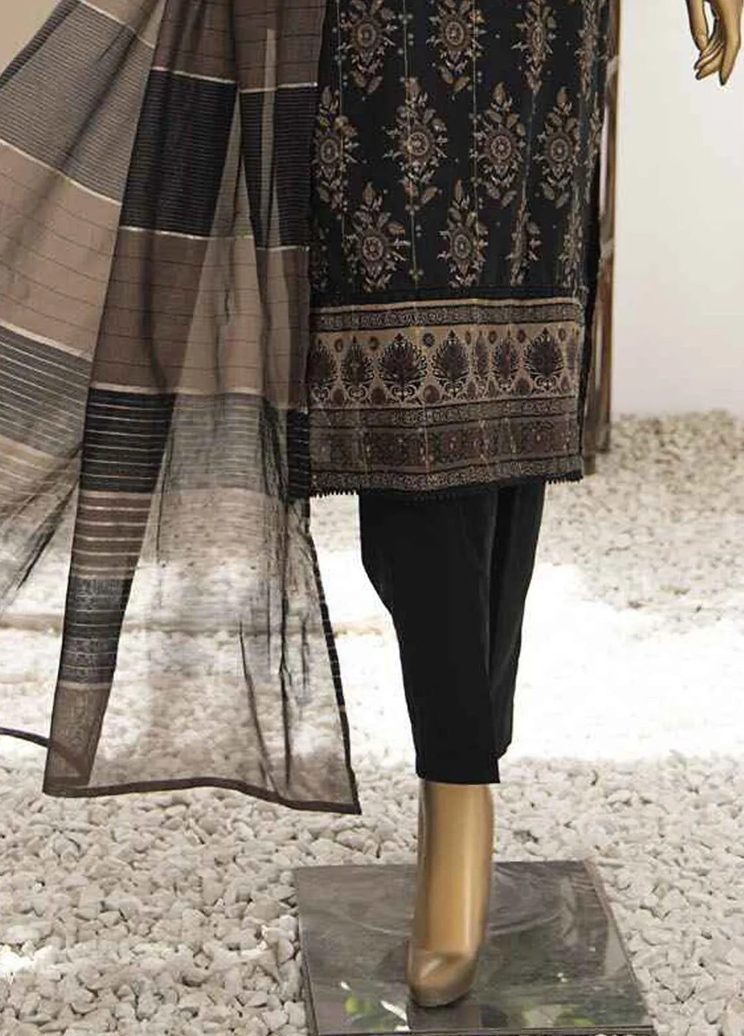 Hz Textiles Embroidered Jacquard Suits Unstitched 3 Piece HZ25TS TJE-1210 - Summer Collection