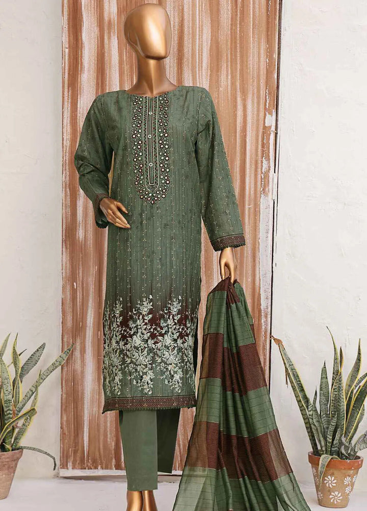 Hz Textiles Embroidered Jacquard Suits Unstitched 3 Piece HZ25TS TJE-1212 - Summer Collection