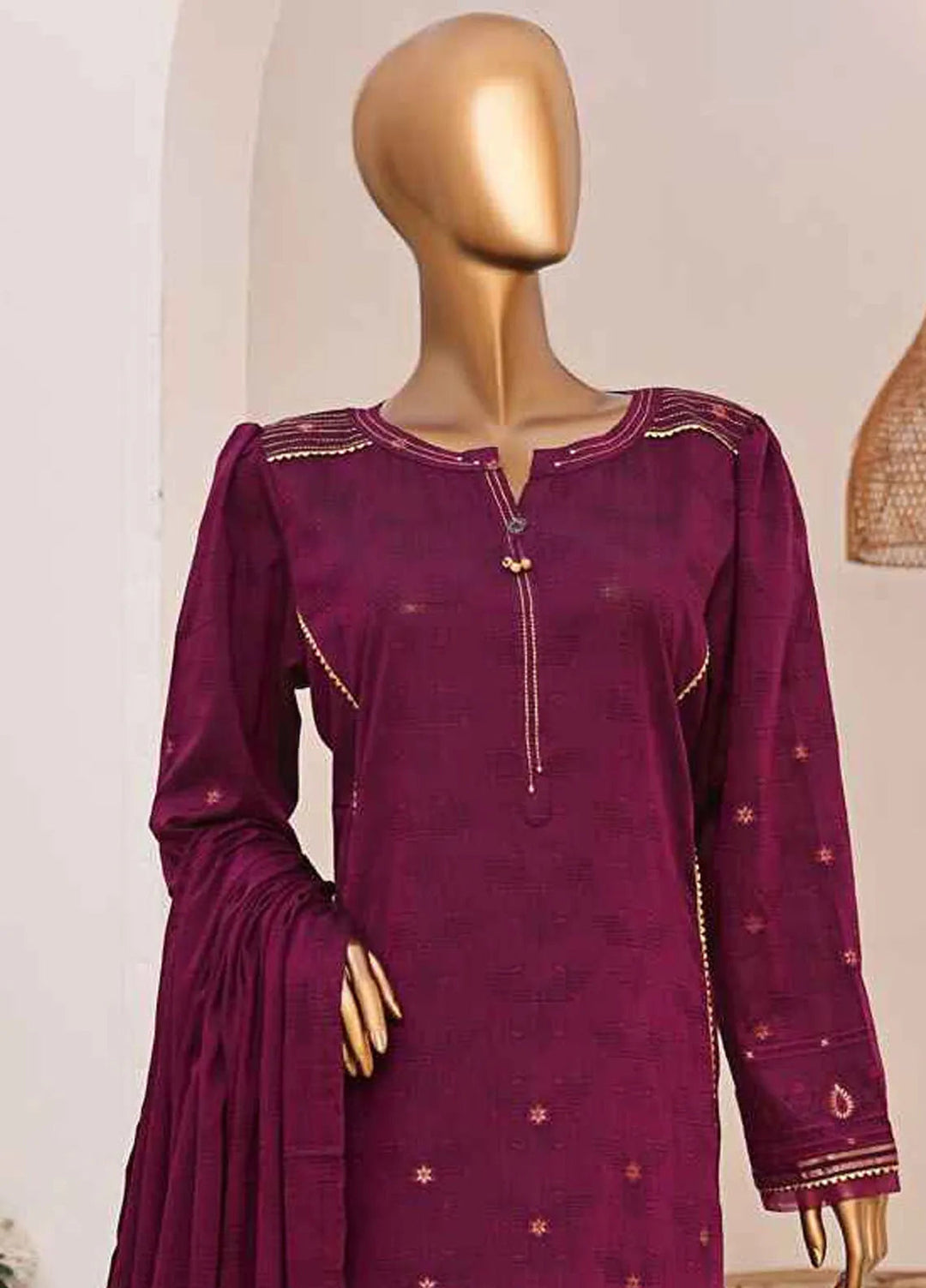 Hz Textiles Embroidered Jacquard Suits Unstitched 3 Piece HZ25VH VJ-04 - Summer Collection