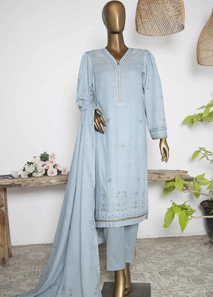 Hz Textiles Embroidered Jacquard Suits Unstitched 3 Piece HZ25VH VJ-12 - Summer Collection