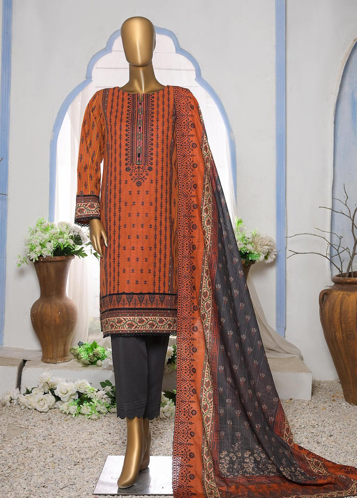 HZ Textiles Embroidered Khaddar Suits Unstitched 3 Piece HZ22KE PKE-2222 - Winter Collection