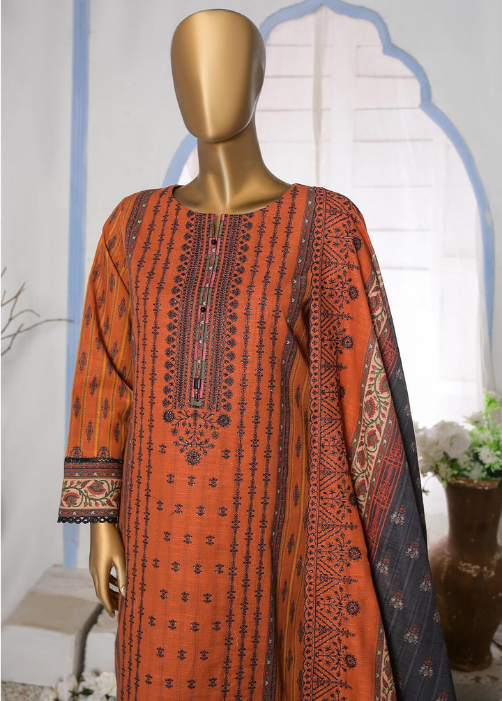 HZ Textiles Embroidered Khaddar Suits Unstitched 3 Piece HZ22KE PKE-2222 - Winter Collection