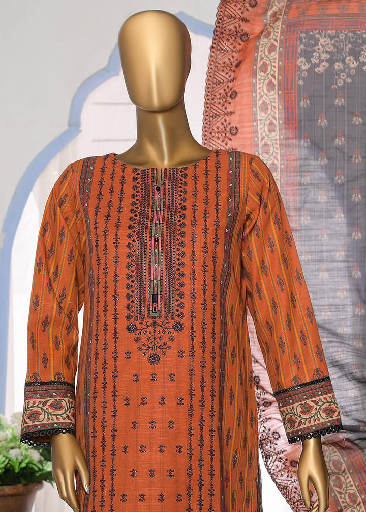 HZ Textiles Embroidered Khaddar Suits Unstitched 3 Piece HZ22KE PKE-2222 - Winter Collection
