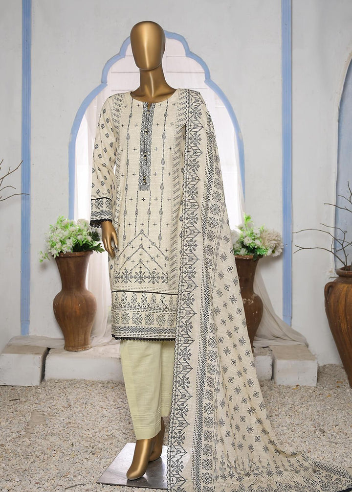 HZ Textiles Embroidered Khaddar Suits Unstitched 3 Piece HZ22KE PKE-2227 - Winter Collection