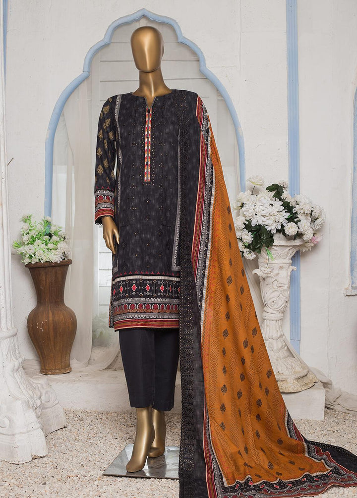 HZ Textiles Embroidered Khaddar Suits Unstitched 3 Piece HZ22KE PKE-2241 - Winter Collection