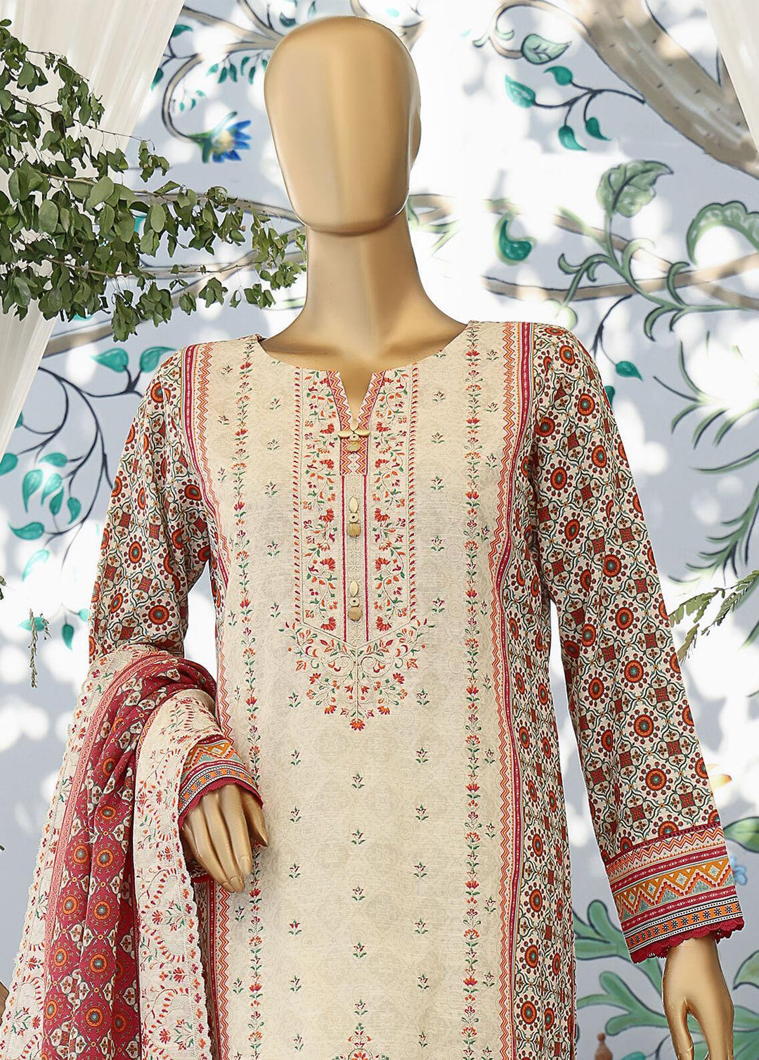 HZ Textiles Embroidered Khaddar Suits Unstitched 3 Piece HZ22KE PKE-2244 - Winter Collection