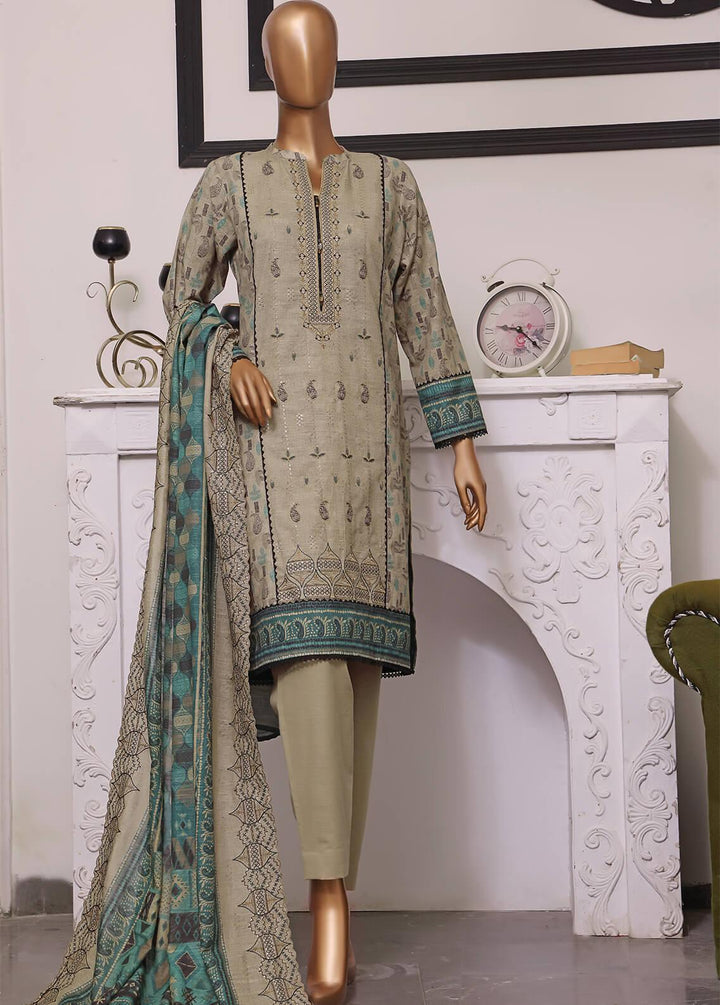 HZ Textiles Embroidered Khaddar Suits Unstitched 3 Piece HZ22KE PKE-2245 - Winter Collection