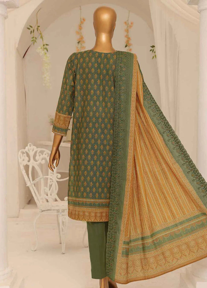 Hz Textiles Embroidered Khaddar Suit Unstitched 3 Piece HZ24K PKE-04 - Winter Collection