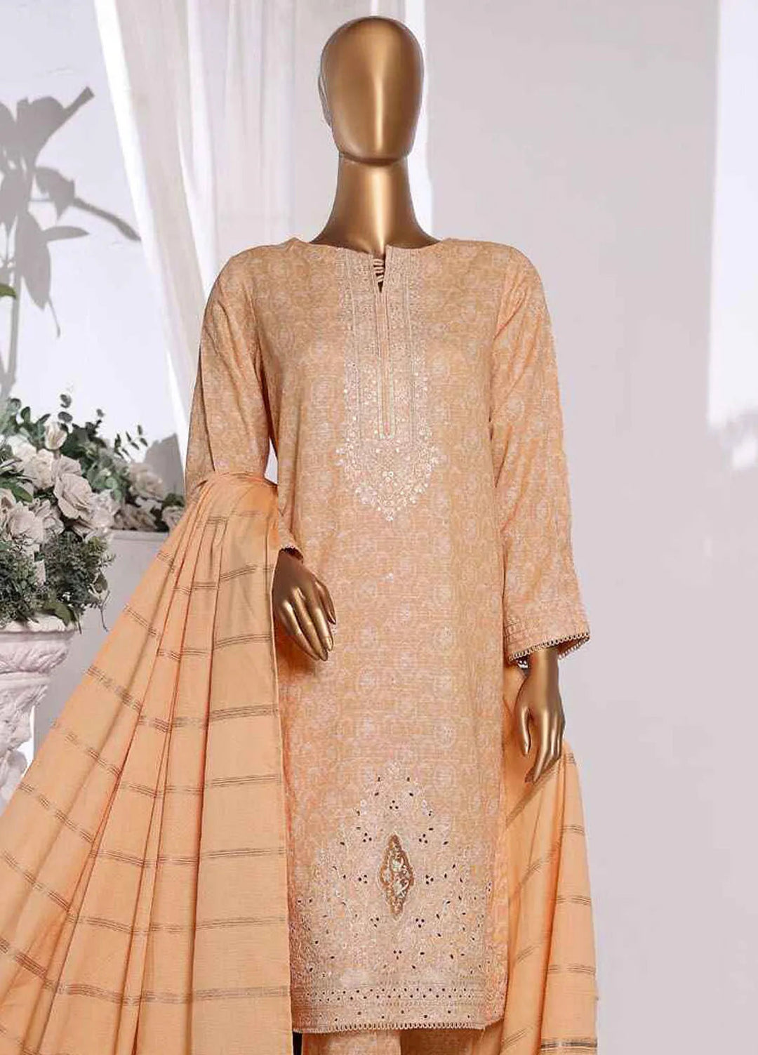 HZ Textiles Embroidered Khaddar Suits Unstitched 3 Piece HZ24KM KES-66 - Winter Collection