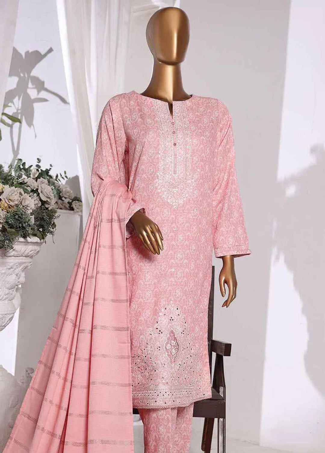 HZ Textiles Embroidered Khaddar Suits Unstitched 3 Piece HZ24KM KES-67 - Winter Collection