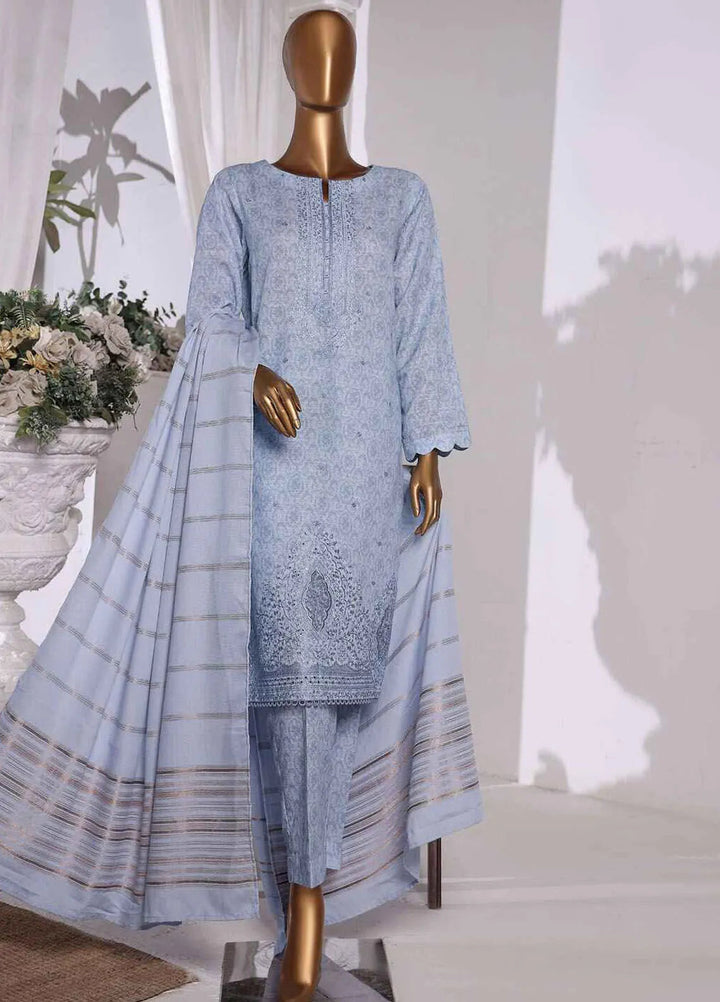 HZ Textiles Embroidered Khaddar Suits Unstitched 3 Piece HZ24KM KES-68 - Winter Collection