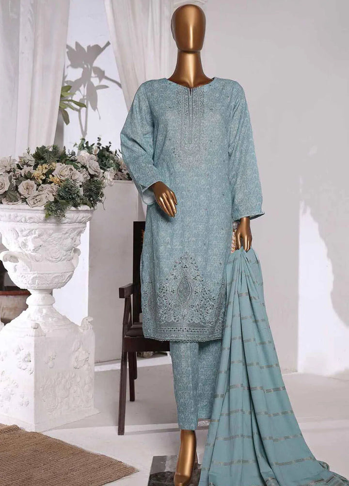 HZ Textiles Embroidered Khaddar Suits Unstitched 3 Piece HZ24KM KES-69 - Winter Collection