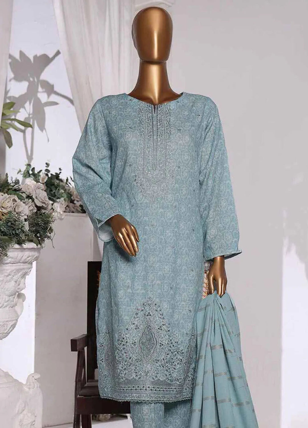 HZ Textiles Embroidered Khaddar Suits Unstitched 3 Piece HZ24KM KES-69 ...
