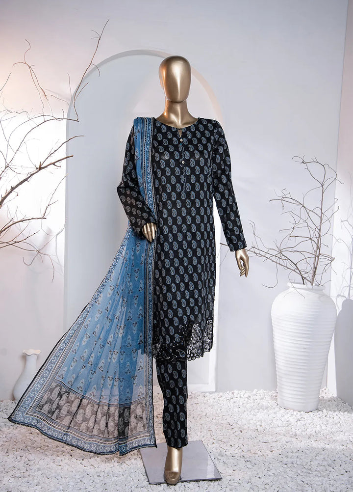 Hz Textiles Embroidered Lawn Suit Unstitched 3 Piece HZ24M MEC-79 - Lawn Collection