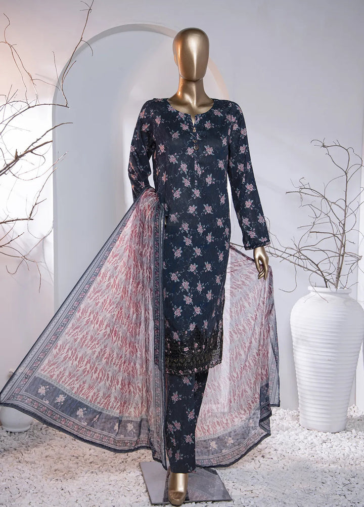 Hz Textiles Embroidered Lawn Suit Unstitched 3 Piece HZ24M MEC-86 - Lawn Collection
