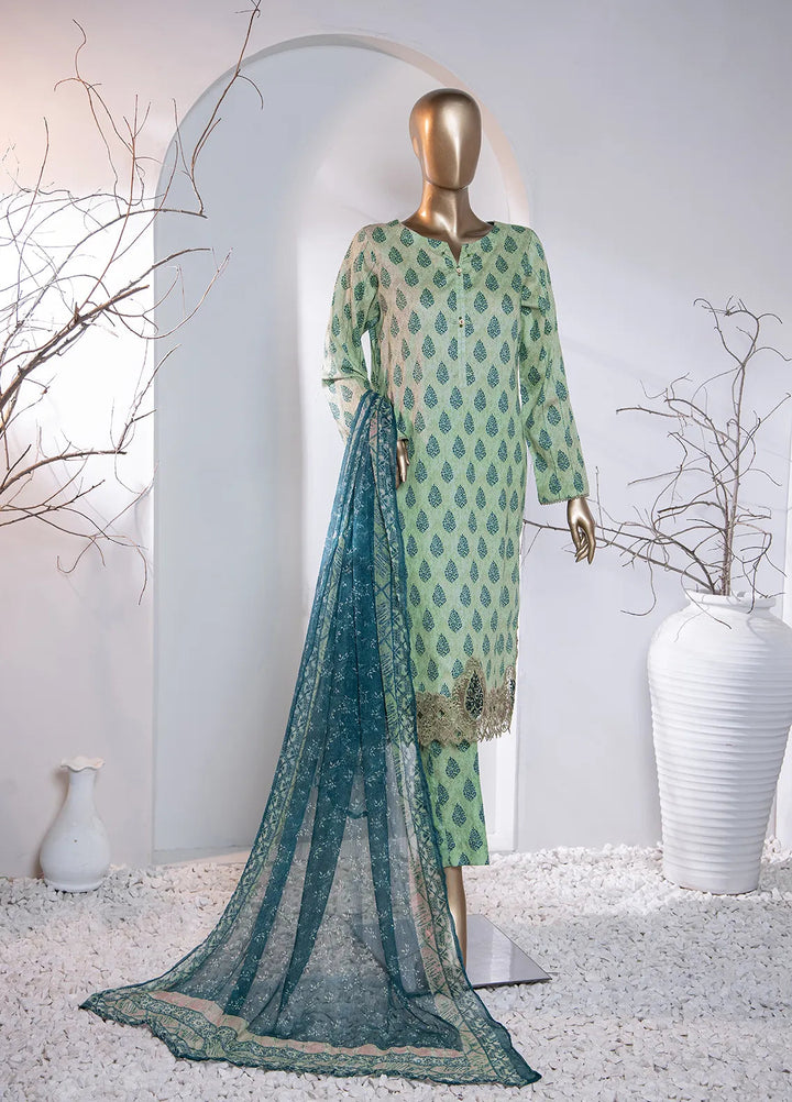 Hz Textiles Embroidered Lawn Suit Unstitched 3 Piece HZ24M MEC-96 - Lawn Collection