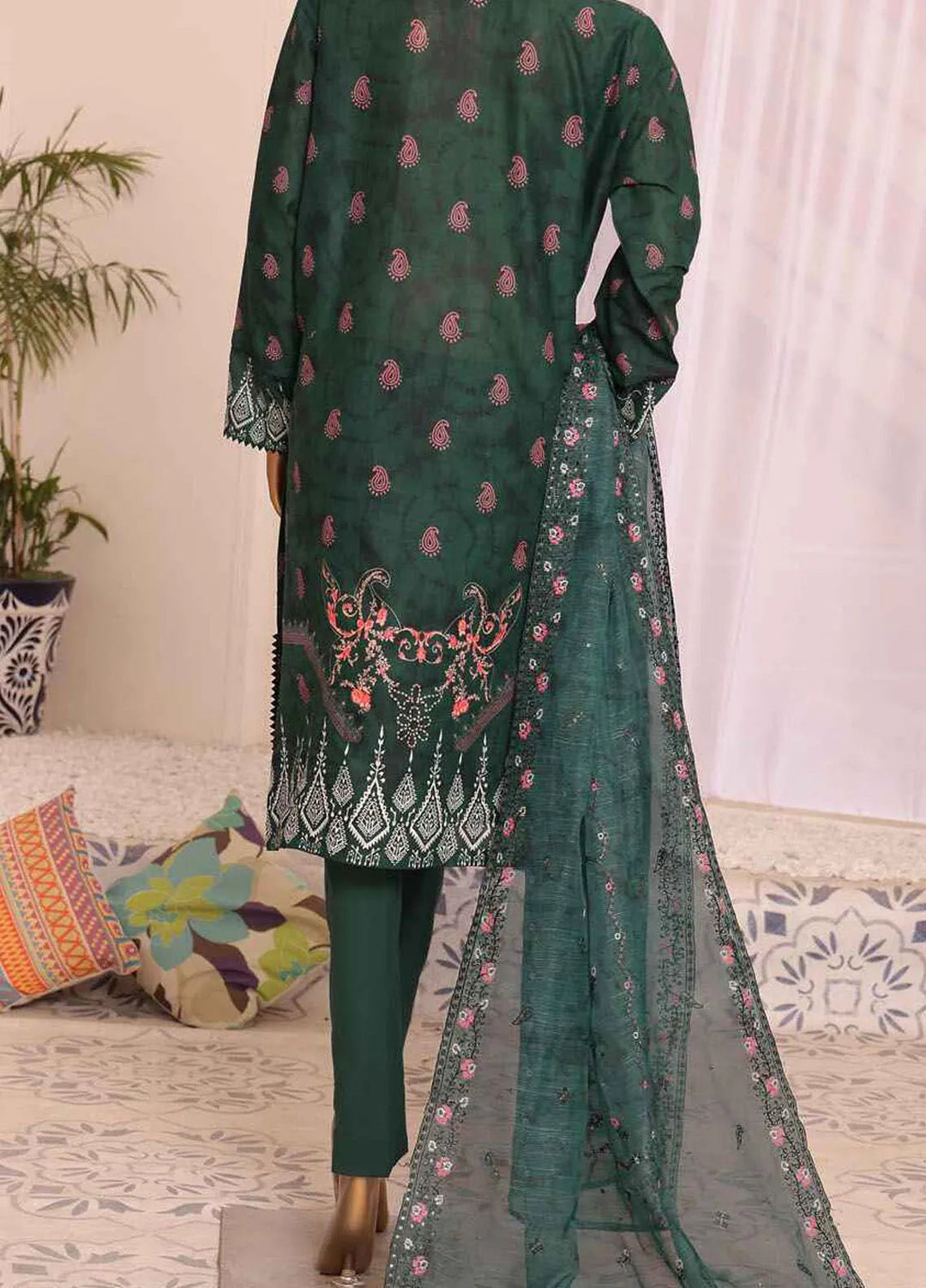 HZ Textiles Embroidered Lawn Suits Unstitched 3 Piece HZ24SV SEC-948 - Summer Collection