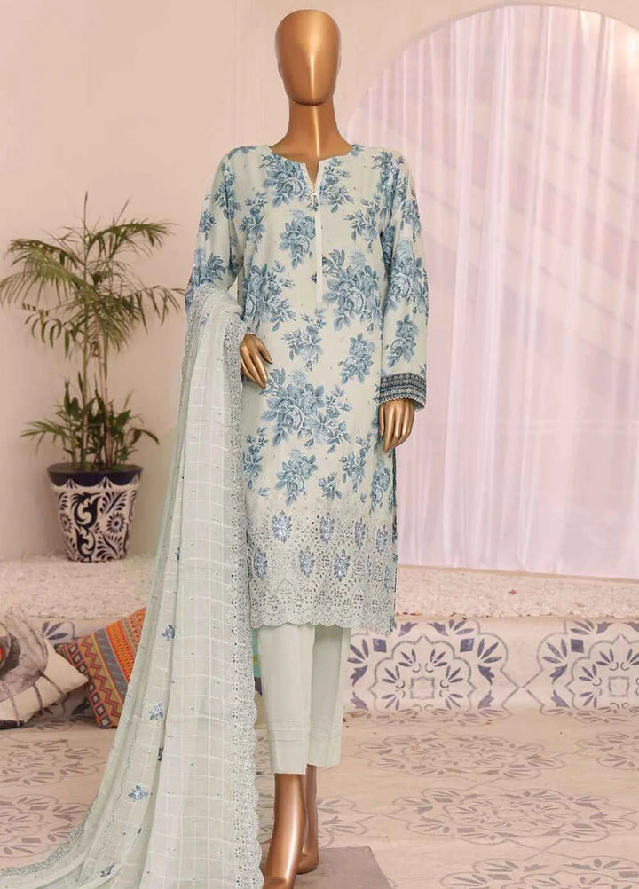 HZ Textiles Embroidered Lawn Suits Unstitched 3 Piece HZ24SV SEC-949 - Summer Collection