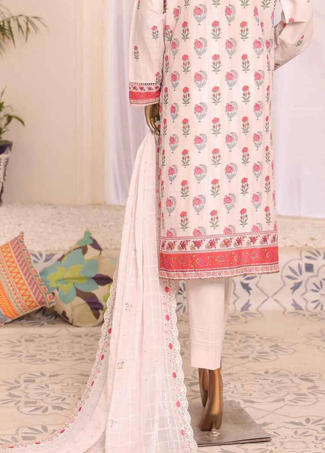 HZ Textiles Embroidered Lawn Suits Unstitched 3 Piece HZ24SV SEC-950 - Summer Collection