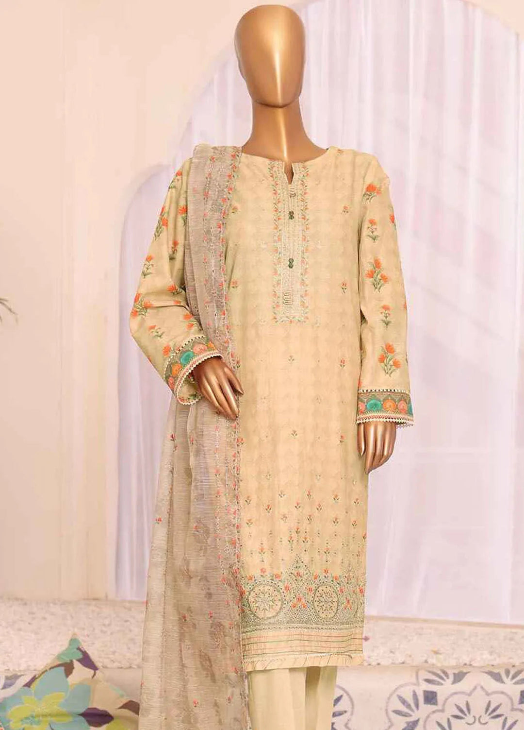 HZ Textiles Embroidered Lawn Suits Unstitched 3 Piece HZ24SV SEC-952 - Summer Collection