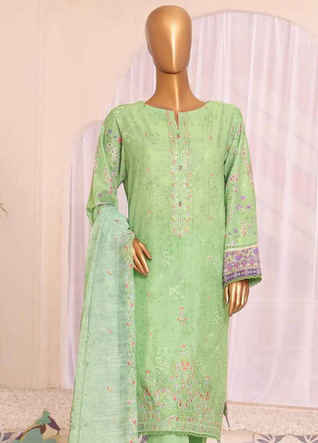 HZ Textiles Embroidered Lawn Suits Unstitched 3 Piece HZ24SV SEC-954 - Summer Collection