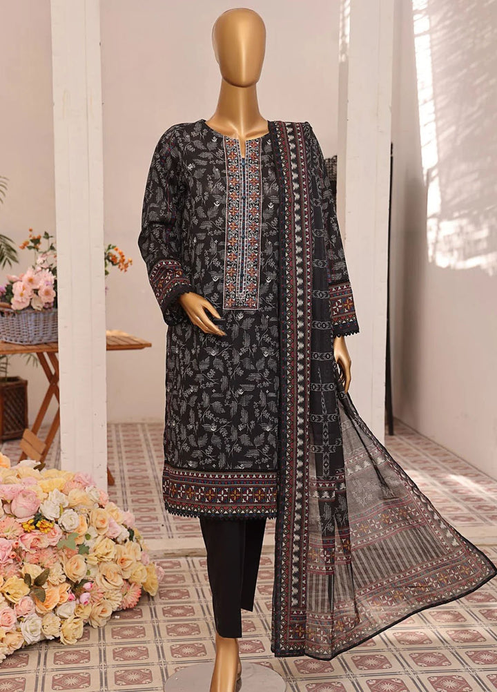 HZ Textiles Embroidered Lawn Suits Unstitched 3 Piece HZ25AS AJE - 302 - Summer Collection