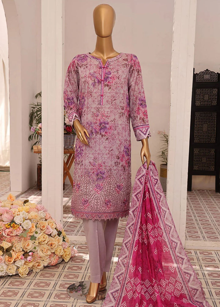 HZ Textiles Embroidered Lawn Suits Unstitched 3 Piece HZ25AS AJE - 303 - Summer Collection