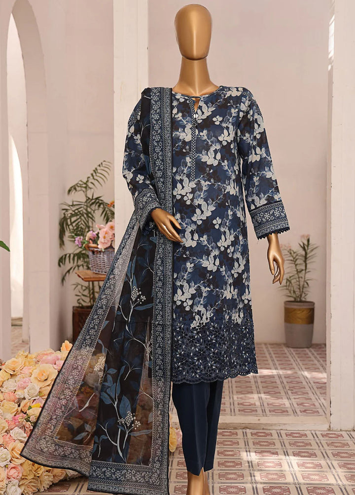 HZ Textiles Embroidered Lawn Suits Unstitched 3 Piece HZ25AS AJE - 304 - Summer Collection