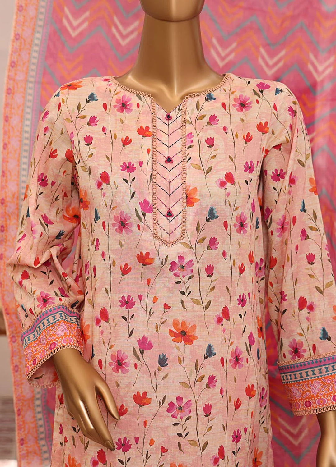 HZ Textiles Embroidered Lawn Suits Unstitched 3 Piece HZ25AS AJE - 306 - Summer Collection