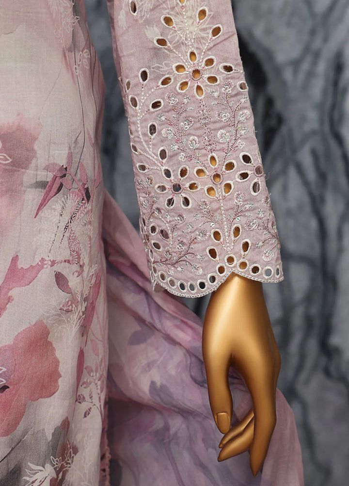 HZ Textiles Embroidered Lawn Suits Unstitched 3 Piece HZ25EUL EC-1043 - Summer Collection