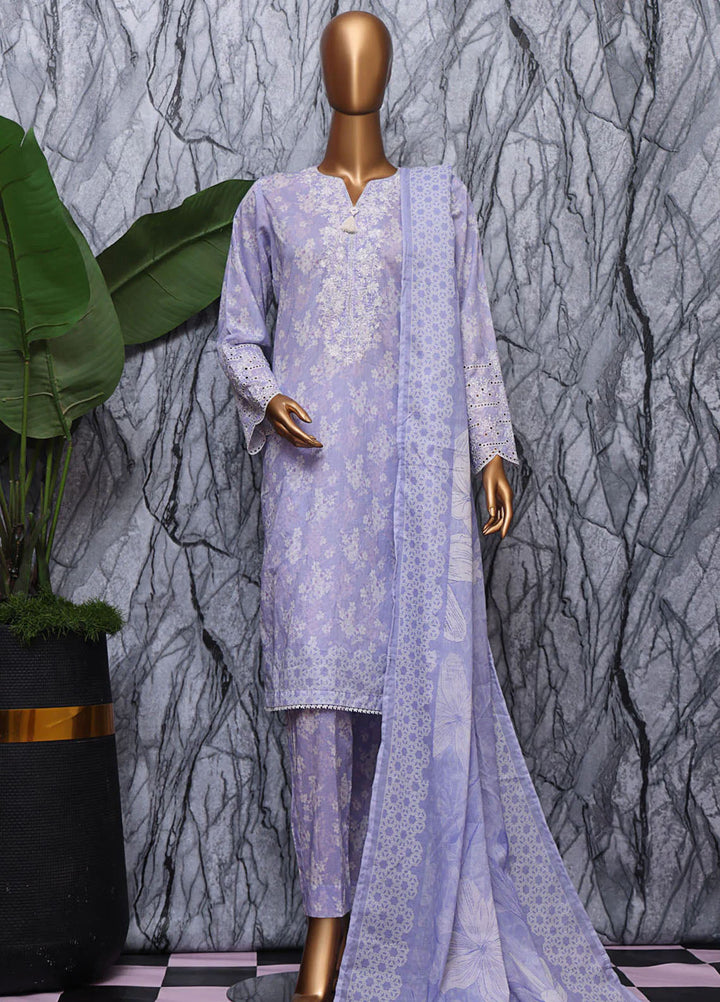 HZ Textiles Embroidered Lawn Suits Unstitched 3 Piece HZ25EUL EC-1046 - Summer Collection