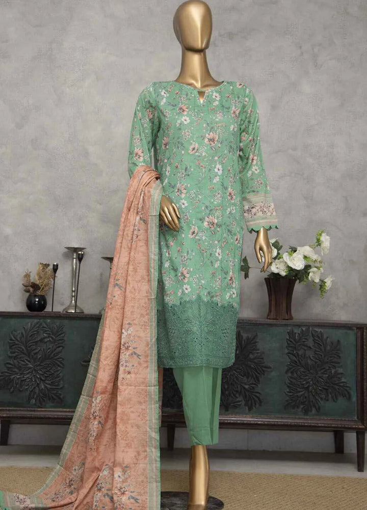 HZ Textiles Embroidered Lawn Suits Unstitched 3 Piece HZ25MK MEC-242 - Summer Collection