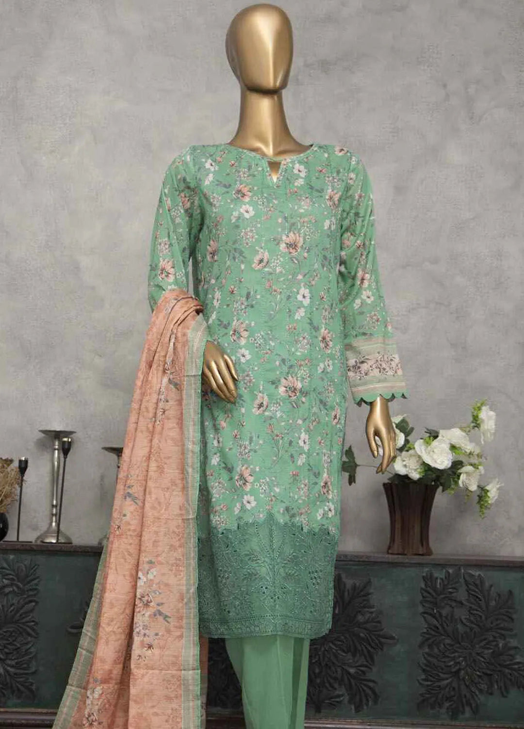 HZ Textiles Embroidered Lawn Suits Unstitched 3 Piece HZ25MK MEC-242 - Summer Collection