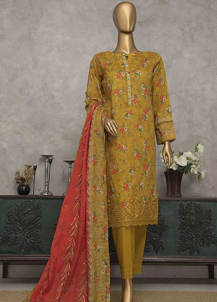HZ Textiles Embroidered Lawn Suits Unstitched 3 Piece HZ25MK MEC-243 - Summer Collection