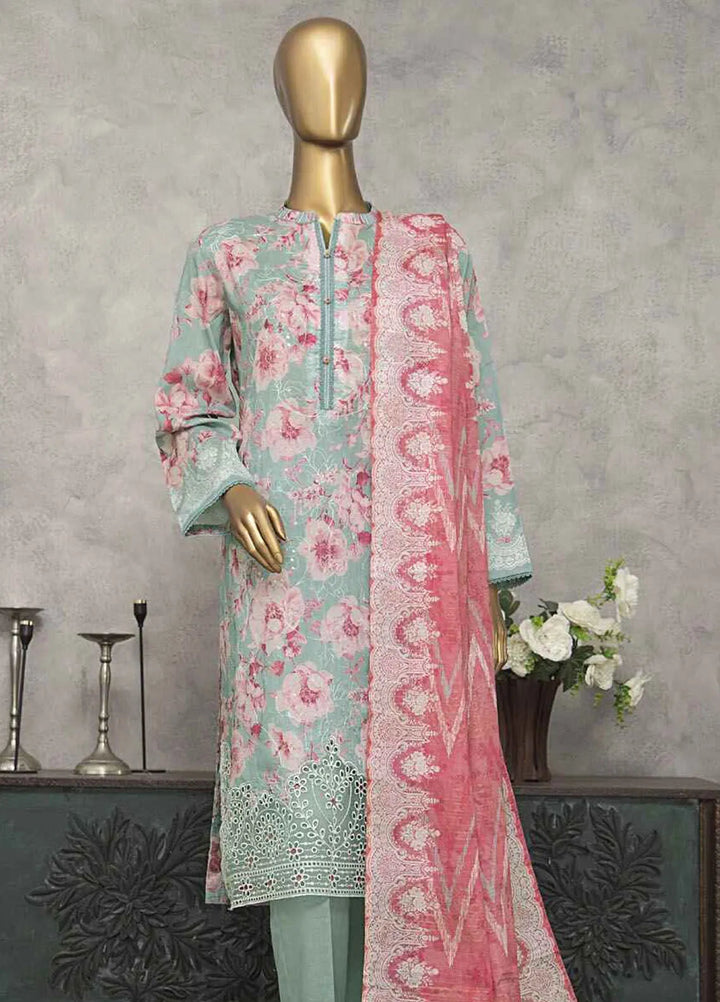 HZ Textiles Embroidered Lawn Suits Unstitched 3 Piece HZ25MK MEC-244 - Summer Collection