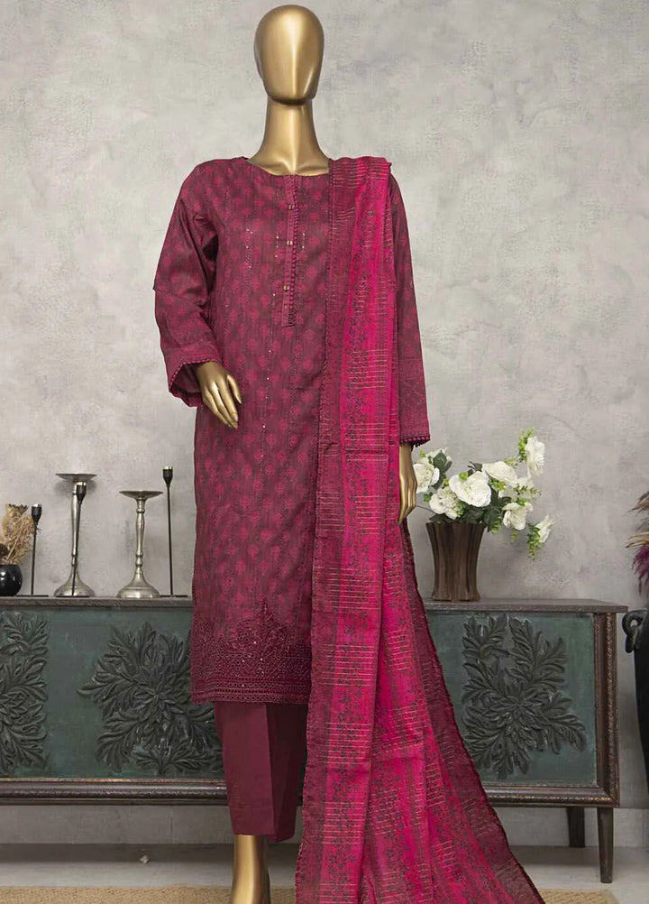 HZ Textiles Embroidered Lawn Suits Unstitched 3 Piece HZ25MK MEC-245 - Summer Collection