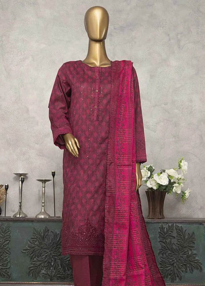 HZ Textiles Embroidered Lawn Suits Unstitched 3 Piece HZ25MK MEC-245 - Summer Collection