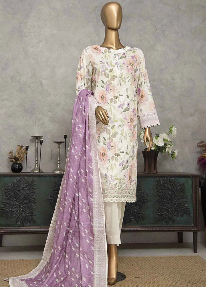 HZ Textiles Embroidered Lawn Suits Unstitched 3 Piece HZ25MK MEC-246 - Summer Collection